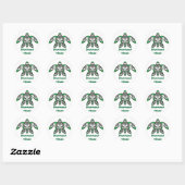 Groene zee schildpad ronde sticker (Vel)