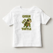 Groene Zee Schildpad, Schattig Baby Zee Schildpad Kinder Shirts (Voorkant)