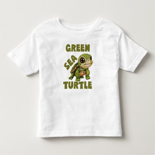 Groene Zee Schildpad, Schattig Baby Zee Schildpad Kinder Shirts (Voorkant)