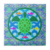 Groene Zee schildpad Tegeltje (Voorkant)