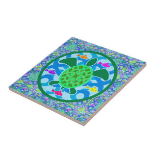 Groene Zee schildpad Tegeltje