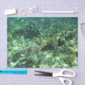 Groene Zee schildpad, tropische vis en koraal Tissuepapier (Craft)