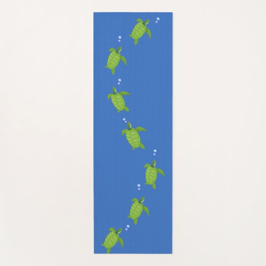 Groene Zee schildpadden op oceaanblauw Yogamat (Voorkant)