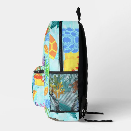 Groene Zee schildpadden terug naar school Kinder k Bedrukte Rugzak (Rechts)