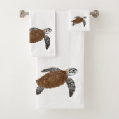 Groene Zee Turtle Bad Handdoek (Insitu)
