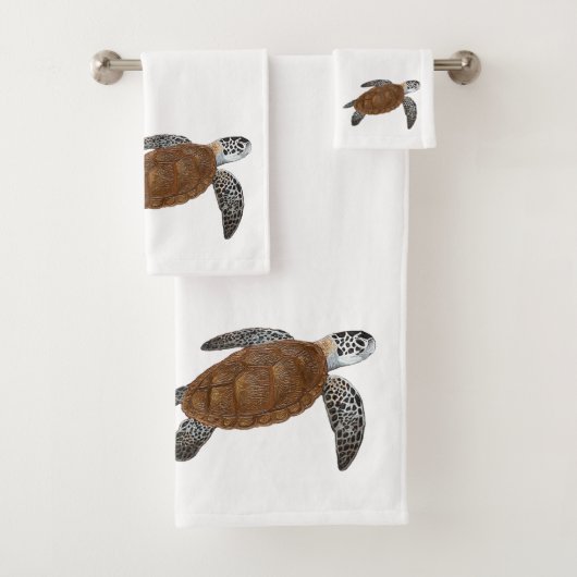 Groene Zee Turtle Bad Handdoek (Insitu)