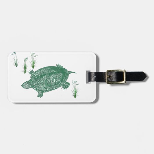 Groene Zee Turtle Bagagelabel (Voorkant horizontaal)
