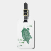 Groene Zee Turtle Bagagelabel (Voorkant verticaal)