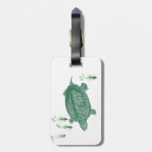 Groene Zee Turtle Bagagelabel (Achterkant verticaal)