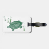 Groene Zee Turtle Bagagelabel (Achterkant horizontaal)