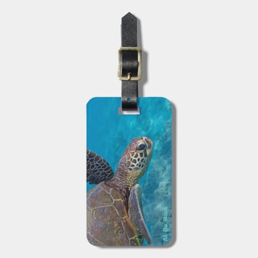Groene Zee Turtle Bagagelabel (Voorkant verticaal)