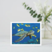 Groene Zee Turtle Briefkaart (Staand voorkant)