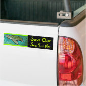 Groene Zee Turtle Bumpersticker (Op Truck)