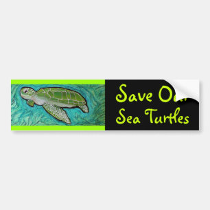 Groene Zee Turtle Bumpersticker