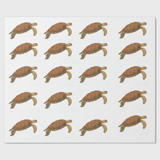 Groene Zee Turtle Cadeaupapier (Vlak)