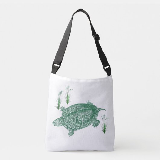 Groene Zee Turtle Crossbody Tas (Voorkant)