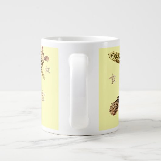 Groene Zee Turtle Grote Koffiekop (Achterkant)