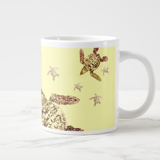Groene Zee Turtle  Grote Koffiekop (Rechts)