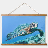 Groene Zee Turtle Hangend Wandkleed (Voorkant)