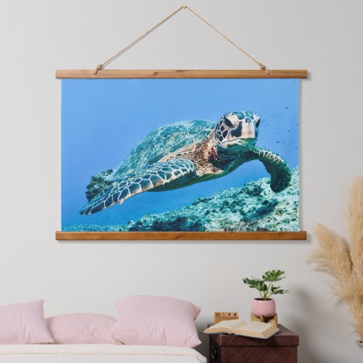 Groene Zee Turtle Hangend Wandkleed (Slaapkamer)