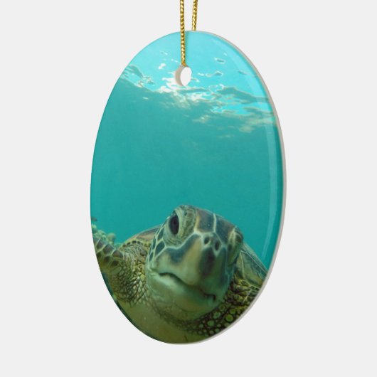Groene Zee Turtle Keramisch Ornament (Links)