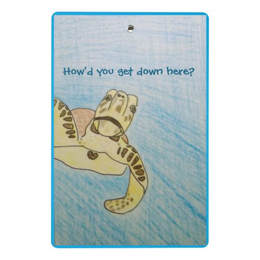 Groene Zee Turtle Mini Klembord (Achterkant)
