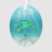 Groene Zee Turtle Ornament (voorkant)