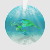 Groene Zee Turtle Ornament (voorkant)