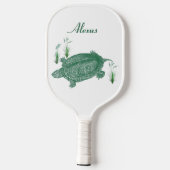 Groene Zee Turtle Persoonlijke Naam Pickleball Paddle (Achterkant)