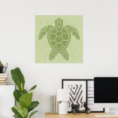 Groene Zee Turtle Poster (Thuiskantoor)