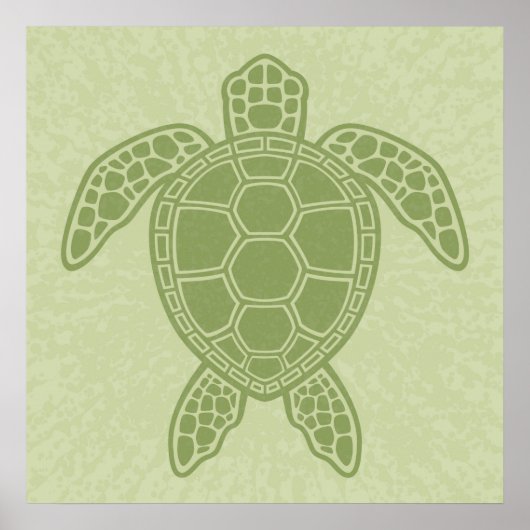 Groene Zee Turtle Poster (Voorkant)