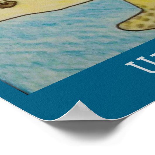 Groene Zee Turtle Poster (Hoek)