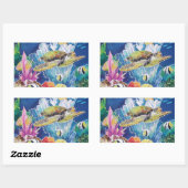 Groene Zee Turtle Rechthoekige Sticker (Vel)