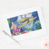 Groene Zee Turtle Rechthoekige Sticker (Envelop)