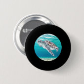 Groene Zee Turtle Ronde Button 5,7 Cm (Voorkant /achterkant)