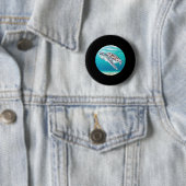 Groene Zee Turtle Ronde Button 5,7 Cm (In situ)