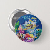 Groene Zee Turtle Ronde Button 5,7 Cm (Voorkant /achterkant)