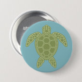 Groene Zee Turtle Ronde Button 7,6 Cm (Voorkant /achterkant)