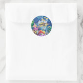 Groene Zee Turtle Ronde Sticker (Tas)
