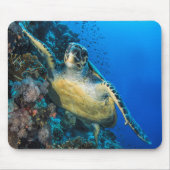 Groene Zee Turtle | Rood Zee Muismat (Voorkant)