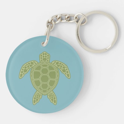 Groene Zee Turtle Sleutelhanger (Achterkant)