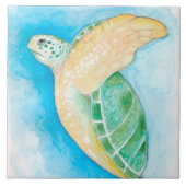 Groene Zee Turtle Tegeltje (Voorkant)