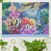 Groene Zee Turtle Theedoek (Gevouwen)