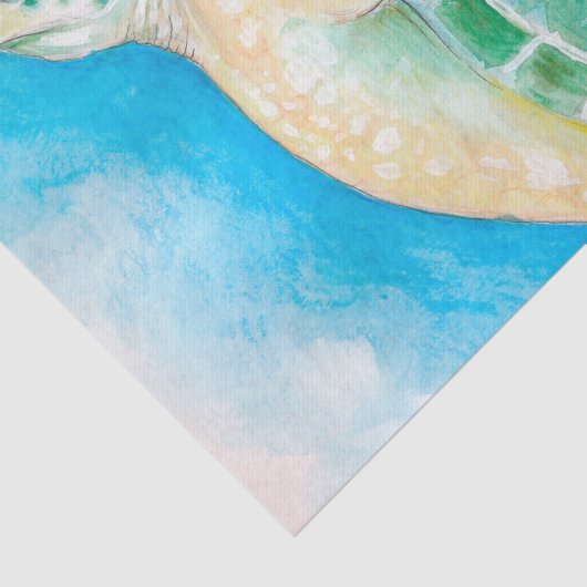 Groene Zee Turtle Tissuepapier (Detail)