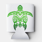 Groene Zee Turtle Tribal Blikjeskoeler (Achterkant)