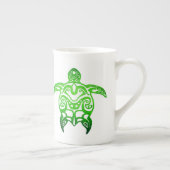 Groene Zee Turtle Tribal Porselein Kop (Rechts)