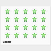 Groene Zee Turtle Tribal Ronde Sticker (Vel)