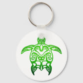 Groene Zee Turtle Tribal Sleutelhanger (Voorkant)