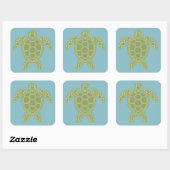 Groene Zee Turtle Vierkante Sticker (Vel)