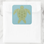 Groene Zee Turtle Vierkante Sticker (Tas)